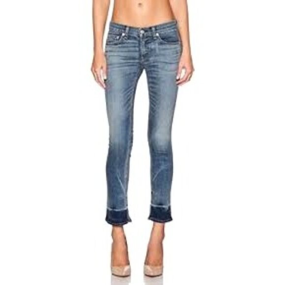 Rag & Bone Jeans Womens Size 26 Blue New Quay Wash Split Hem The Crop - Picture 1 of 14
